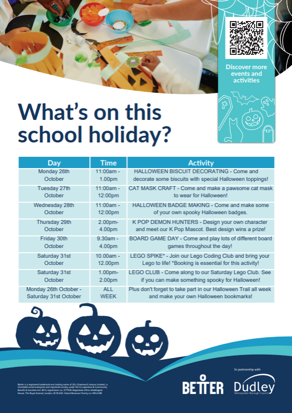 Sedgley Library - Children's October Half Term Activities
